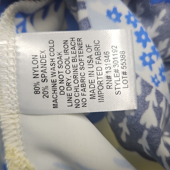 Jude Connally Long Sleeve V-neck Collar Tunic: Blue/Yellow Floral: Size- L - Picture 9 of 15